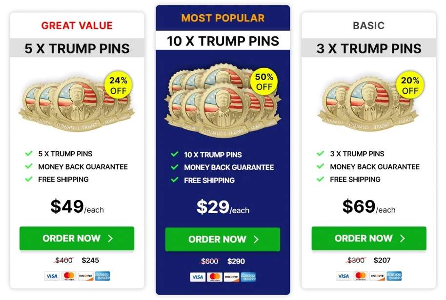 Trump Lapel Pin price
